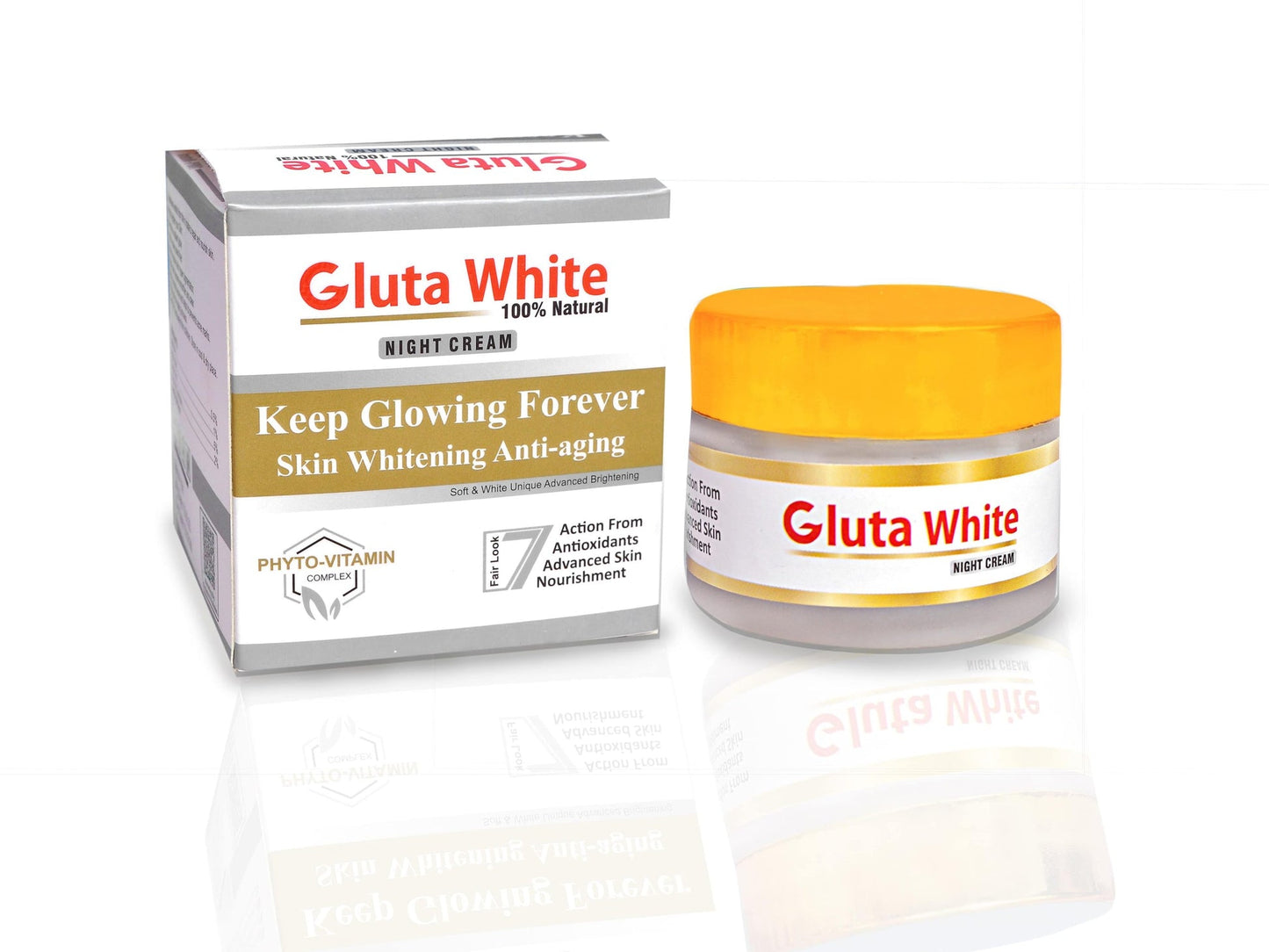 Gluta White Whitening & Brightening Face Cream – Skin Glow & Moisturizing Formula (Day & Night Use)
