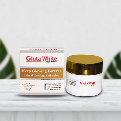Gluta White Whitening & Brightening Face Cream – Skin Glow & Moisturizing Formula (Day & Night Use)